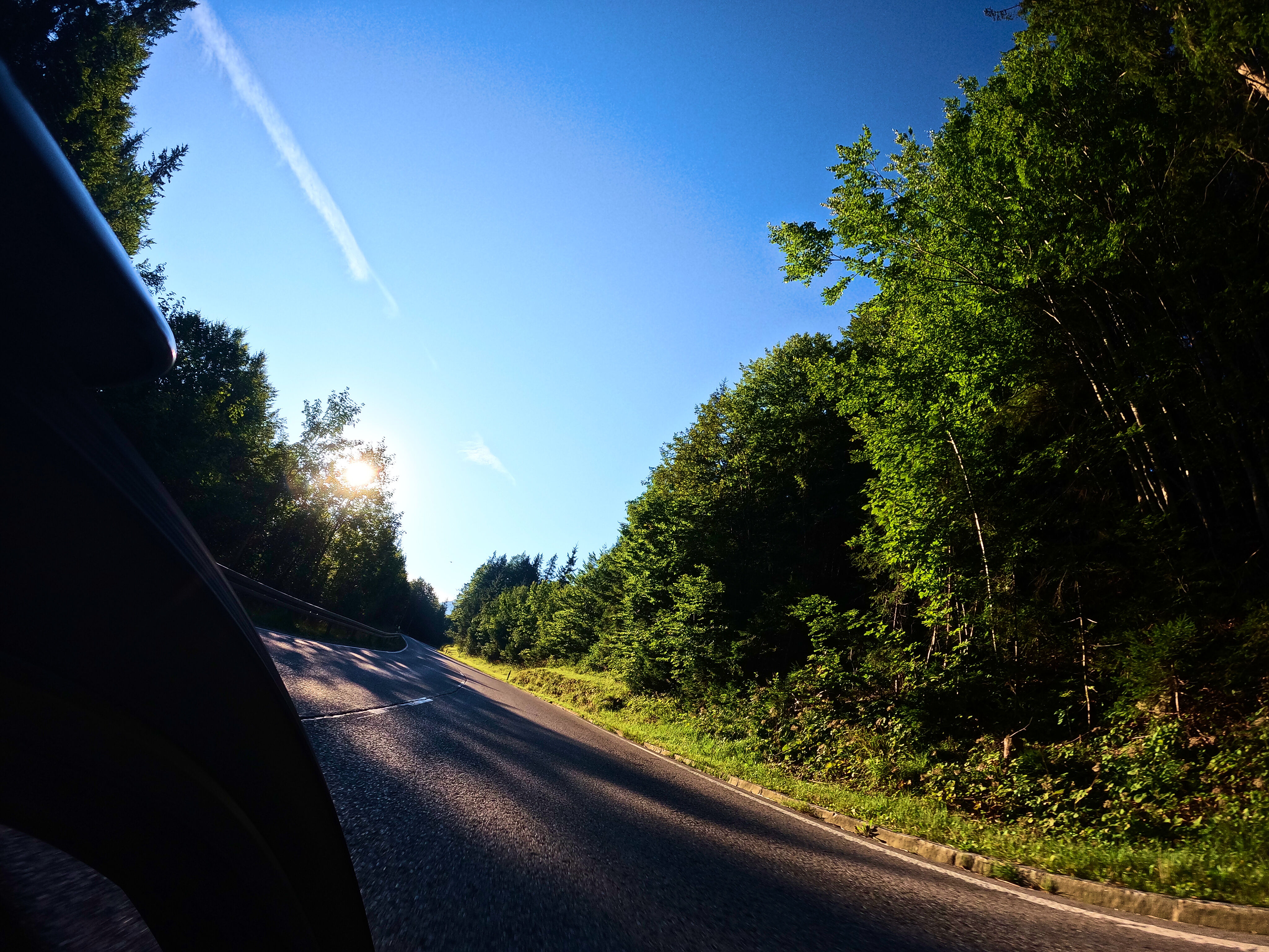 Auf dem Weg zum Sylvensteinspeicher, diesmal die Sonne im Gesicht