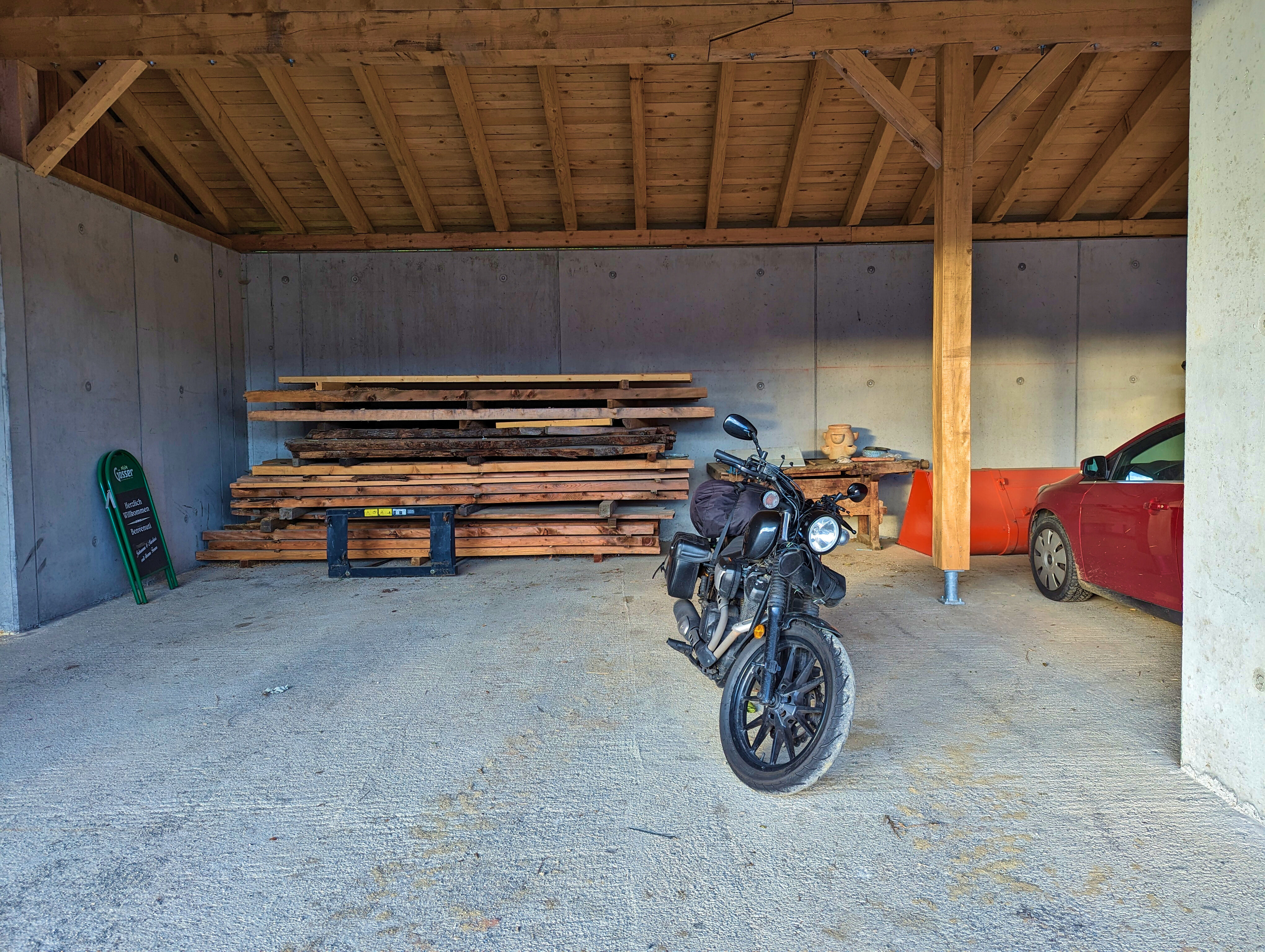 Die Bolt bepackt und abfahrbereit