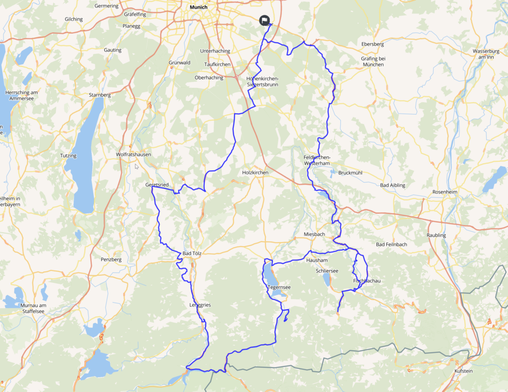 Die geplante Tour - gefahren wurde gegen den Uhrzeigersinn.